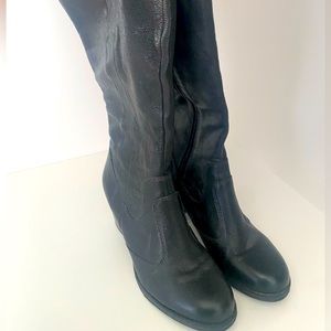 Naturalizer black boots wide knee high